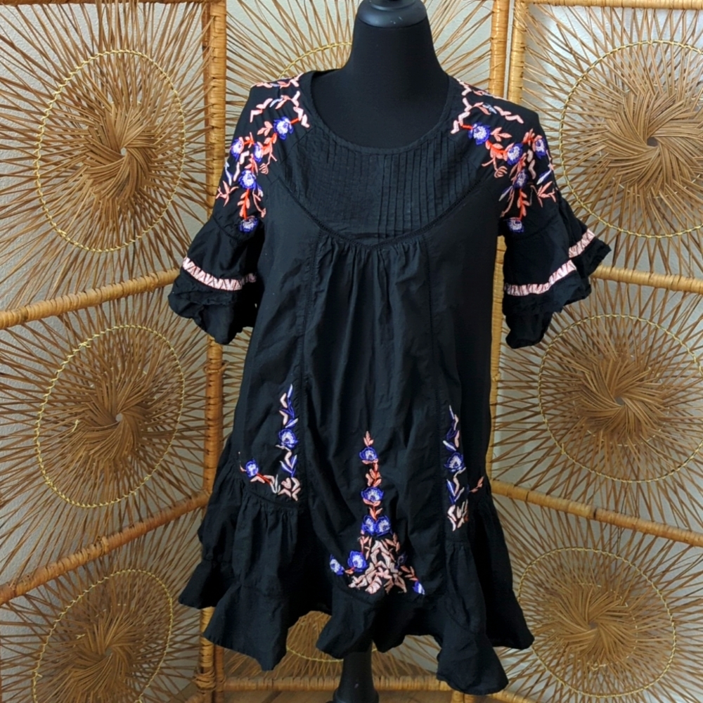 free people embraced tunic dress black size m
